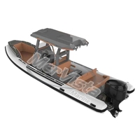 Bateau Semi-Rigide de Luxe en Aluminium à Coque en V Profond, 22 Pieds (680 cm), pour Pêche et Océan