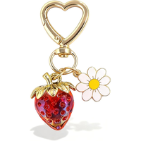 Porte-clés de luxe Elite Choice Fraise Lapin Marguerite, Accessoires de portefeuille, Décorations haut de gamme, Cadeaux pour filles, Livraison rapide