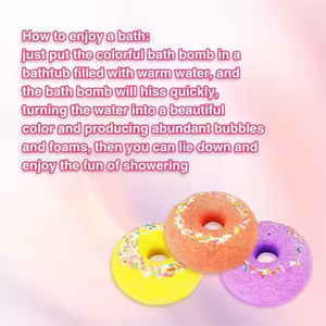 Colorato SPA frizzante vegano di lusso caramelle ciambella bomba da bagno per la doccia per bambini Bubble Bar bombe per bambini - Product Image 6