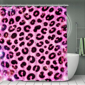 Pink Sparkly <b>Leopard</b> <b>Print</b> Polyester Shower Curtain Bathroom Curtain Digital <b>Print</b> Custom <b>Print</b> Waterproof Bulk Wholesale Modern - Product Image 5