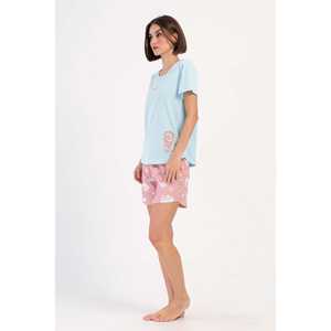 Chaqueta de dormir ovalada de manga corta con cuello redondo para mujer - Product Image 2