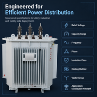 Transformateur de distribution amorphe 1600 kVA, triphasé, à noyau bobiné 3D, immergé dans l'huile, norme IEC60076, tension KVA personnalisée