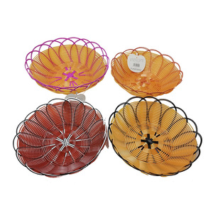 Panier tressé rond fait main en rotin, plateau à fruits, panier de rangement, conteneur à collations de cuisine, série 10, produit de première qualité - Product Image 1