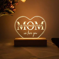 Lampes à illusion 3D créatives personnalisées pour les cadeaux de la fête des mères, base de table, lampe LED, décoration de chambre, veilleuse