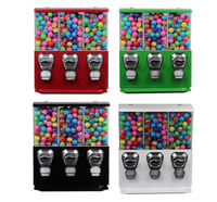 Distributeur automatique de bonbons à trois têtes 3-en-1, modèle 2025, durable, pour bonbons et jouets, avec support, paiement par jeton/pièce, pour enfants