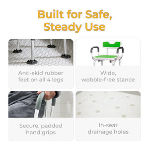 Chaise de douche en alliage d'aluminium Simplywalk 200 kg, robuste, pour toilettes, paraplégique, conforme <span class=keywords><strong>à</strong></span> la norme UKCA, <span class=keywords><strong>contrat</strong></span> annuel - Product Image 3