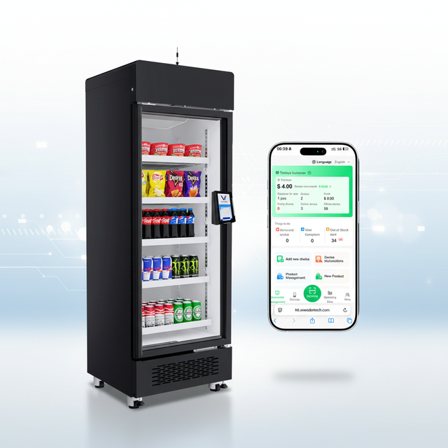 AFEN  Automatic Commercial Self Service Fresh Fruit Smart Refrigerated Vending Machine Credit Card QR Code Cloud-Based