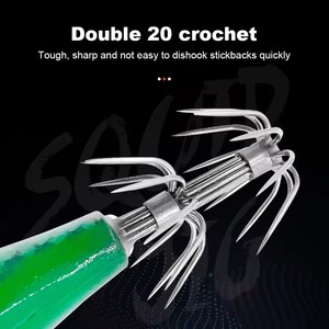 Esca da Pesca Luminosa in Metallo ABS con Doppio Amo per Calamari, Attrattiva per Pesca Notturna - Product Image 5