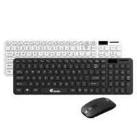 Combo de Teclado y Ratón Inalámbrico Ergonómico y Delgado Banda K17 de 101 Teclas, Ahorro de Energía, 2.4Ghz, 1600 DPI, para Oficina en Casa y Computadora