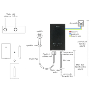 Calentador de agua eléctrico inteligente para apartamentos y hoteles, máquina de baño de ducha doméstica de calentamiento rápido, calentador de agua caliente instantáneo - Product Image 6