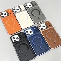 Étui en cuir personnalisé pour iPhone 17 16 15 14 Pro Max – Coque magnétique avec support d'objectif dissimulé – Vente en gros de housses pour téléphones portables