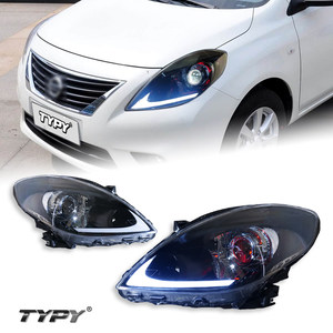 เรียงพิมพ์สำหรับ Nissan Sunny 2011-2013ประกอบไฟหน้ารถยนต์12V เลนส์เลเซอร์ LED ไฟวิ่งกลางวันสัญญาณไฟเลี้ยวไหล - Product Image 1