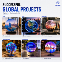 Pantalla LED Esférica P1.5 P2.0 P2.5 Compatible con 8K, Pantalla de Bola Impermeable, Solución Personalizada para Hoteles, Salas de Exposiciones y Exhibiciones Comerciales