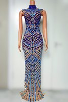 Robe longue de soirée sexy sans manches à sequins et strass, grande taille, pour femme, idéale pour les banquets, les célébrations, le tapis rouge, les bals de promo et les tenues de club