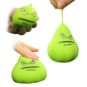 Wholesale Angry Green Pumpkin Funny Face PVA Dough Filled Soft <b>Slime</b> Squishy Fidget Toys for Kids - Product Image 4