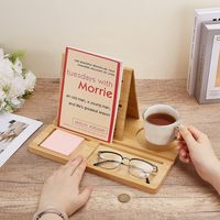 Support de lecture en bambou personnalisé avec porte-stylo et support pour téléphone, support de bureau pour le travail, l'étude et la maison, supports de livres en bois