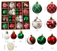 Ensemble de décoration en plastique de boules de sapin de Noël élégantes et brillantes pour la collection de cadeaux de Noël Fournitures de fête promotionnelles