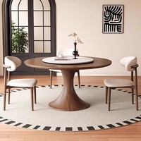 Meubles de salle à manger, table à manger ronde en bois massif antique pour 6 personnes, pour villa