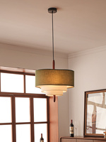 Lampe suspendue LED élégante à plusieurs niveaux en tissu fait main par un designer, télécommande vocale sans fil pour hôtel, café, style moderne
