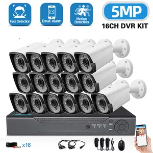 ¡16CH! ¡32CH! CCTV 1080P 2MP 5MP HD Cámara Bluetooth Dvr Kit AHD cámara CCTV de seguridad con sistema de bala al aire libre 1080 HD sistema de cámara