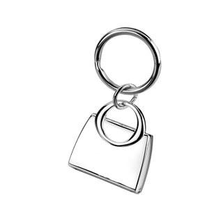 Porte-clés Lady Bag avec miroir et cadre photo, style compact, finition argentée - Product Image 2