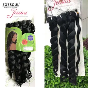 16" 18" 20" 4pcs/lot Synthetic Jessica Brazilian Loose Wave Hair Weave Bundle With Free Hair