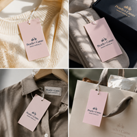 Étiquettes suspendues en stock, étiquettes personnalisées pour vêtements avec livraison rapide, étiquettes en papier pour l'emballage des vêtements