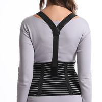 Ceinture de Soutien Abdominal et Lombaire Double avec Bretelles Réglables Noire M-XXL – Nouvelle Ceinture Spéciale de Soin Abdominal pour Femmes Enceintes