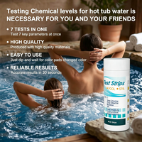Nouvelles bandelettes de test 7 en 1 pour spa, 50 bandelettes, test de piscine et spa pour pH/Alcalinité totale/Chlore/Brome/Dureté totale/Acide cyanurique