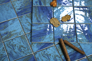 Azulejos de Porcelana Azul Oscuro para Piscinas, Estilo Parqué Moderno, para Paredes Interiores y Uso en Hoteles, con Diseños Gráficos - Product Image 2