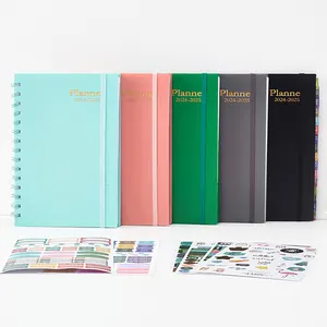 Caderno de capa espiral promocional pp planejador para estudantes escola escritório 2024 2025 diário acadêmico planejador com adesivos