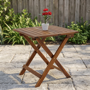 Acacia Solid Wood Teak Wood Chair Set Modern Minimalist Foldable Aluminum Frame Outdoor Dining Garden Patio Courtyard Farmhouse - Product Image 3