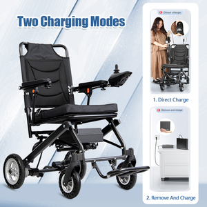 Carrozzina Elettrica Ultraleggera in Lega di Alluminio per Anziani con Batteria al Litio da 10A <span class=keywords><strong>e</strong></span> Telecomando per Viaggi Sicuri - Product Image 4
