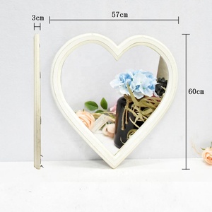 Sản Phẩm Mới Gỗ Rắn Hình Trái Tim Tường Gương, Luckywind Phong Cách Retro Khắc Gỗ Nghệ Thuật Deco Gương Khung; - Product Image 4