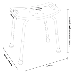 Chaise de douche légère en aluminium antidérapante à hauteur réglable pour personnes âgées, vente en gros directe usine - Product Image 2