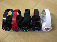 Auriculares B39 Inalámbricos BlueToothes con Luces de Colores, Auriculares Supraaurales con Tarjeta Enchufable para Juegos y Música