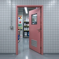 Porte coupe-feu à persiennes en acier fini moderne pour supermarché, hôpital, atelier, centre commercial et hôtel