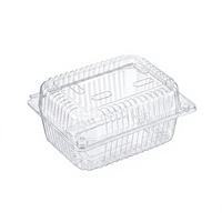 Boîte d'emballage alimentaire en PET haute transparence 160x120x75mm avec trous de ventilation respirants pour sandwichs, salades, pâtisseries, fruits