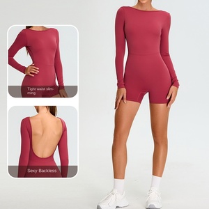 Áo bó sát thể thao dáng ôm dài tay cho nữ tập yoga chạy bộ thể dục xuyên biên giới nhập khẩu trở lại tình cảm làm đẹp bó sát - Product Image 2