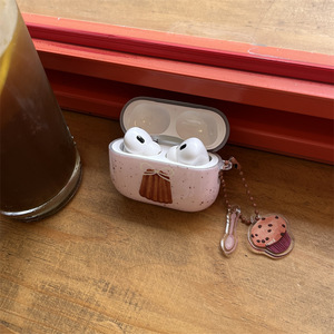 Étui de protection Canelé à effet d'encre rose et marron pour AirPods Pro 2, 2e, 3e et 4e génération, housse pour écouteurs sans fil Bluetooth - Product Image 3