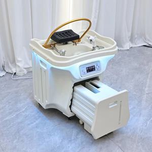 Lujoso Lavacabezas Portátil Moderno con Cascada para Terapia Capilar y Spa, Sin Plomería, Fregadero de Champú Ajustable con Reposapiés, Material ABS - Product Image 3