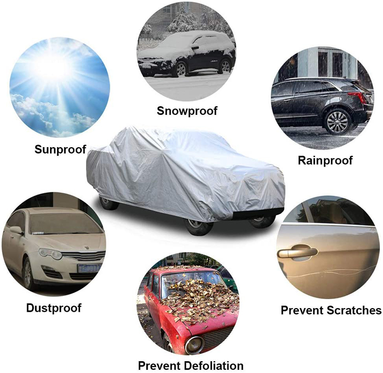 Китайская фабрика, сверхмощный наружный автомобильный чехол, солнце, защита от УФ-лучей, дождя, автомобильный чехол длиной до 210 дюймов