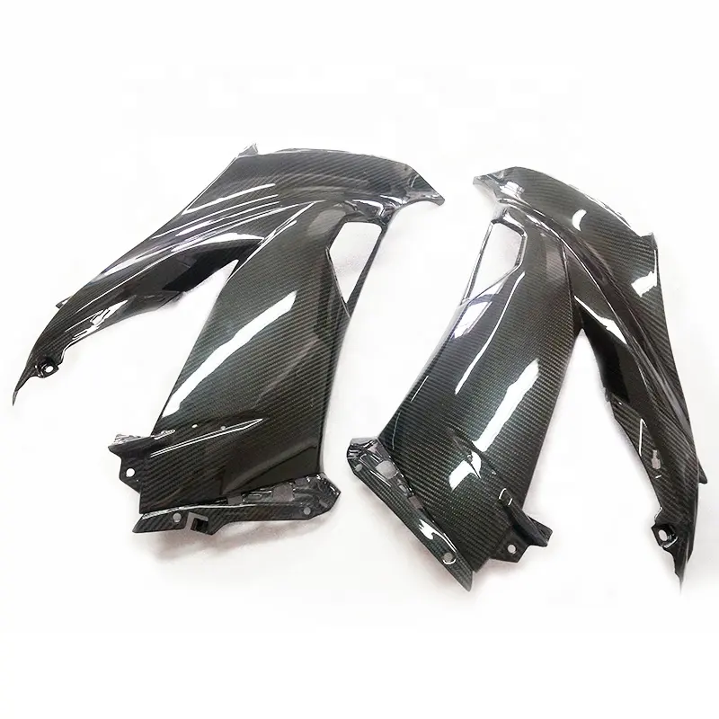 Quality twill carbon fiber motorcycle bodywork parts side fairings for Kawasaki ZX6R 2013