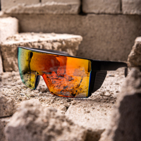 Lmamba 3523 Custom Luxury Brand Designer ANSI Z87.1 Gafas de Sol de seguridad Venta al por mayor Oversized Shield Mirror Gafas de sol Hombres Mujeres