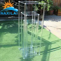 Свадебные центральные части NAXILAI, столы для цветов, стойка для цветов, стеллаж для цветов с кристаллами, высокий прозрачный акриловый стенд 80 см