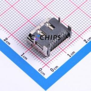 HDMI-019A HDMI Connector Bent Lead Through Hole Connector HDMI-A Female 19P Right Angle Insert - Product Image 2