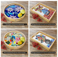 Kits de carreaux de mosaïque pour l'artisanat Kits de plateau de mosaïque en verre pour adultes en céramique pour femmes enfants cadeaux faits à la main décoration intérieure