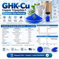 GHK-Cu Copper Tripeptide-1 Bubuk Biru Bahan Kosmetik untuk Formula Perawatan Kulit