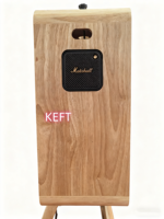 Photomaton rétro en bois abordable pour selfies et appareils photo reflex. Comprend un support d'imprimante et un écran tactile de 18,5 pouces.