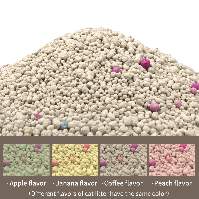 Wholesale 1-3.5mm Handle Package Organic Clumping Colour Bentonite Pet Cat Litter with Fragrance - T